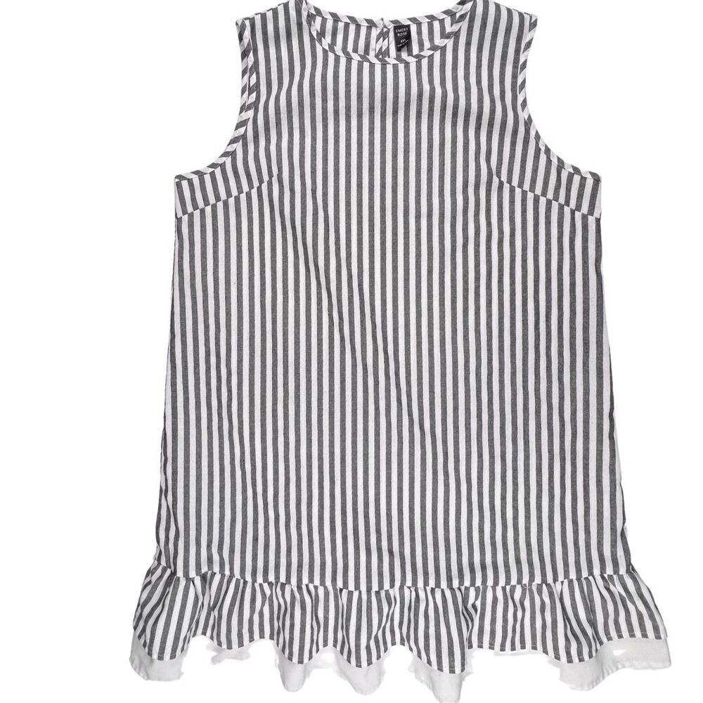 Emery Rose Dress XXL Bohemian Vertical Striped Mini Ruffe Hem Casual Party Dress - Picture 3 of 11
